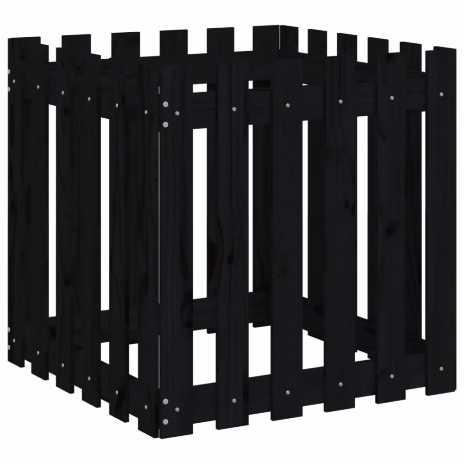 Lippaia stiilis taimekast, must männipuidust, 60 x 60 x 60 cm – 4