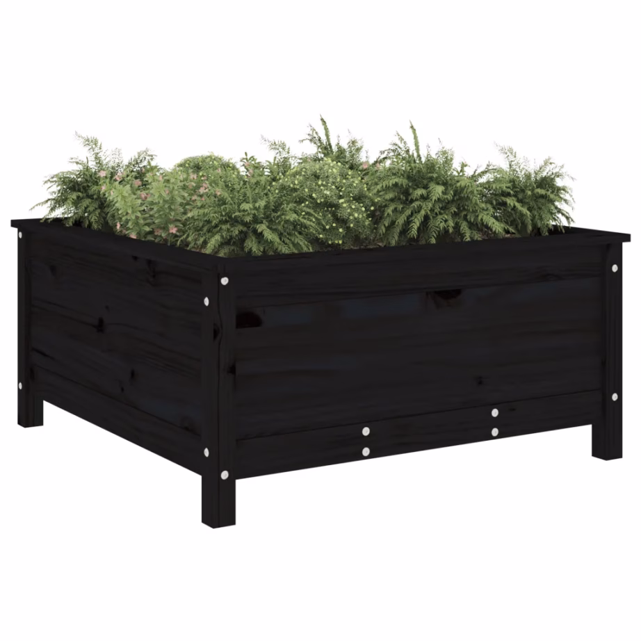 Must männipuidust taimekast aeda, 82,5 x 82,5 x 39 cm – 3