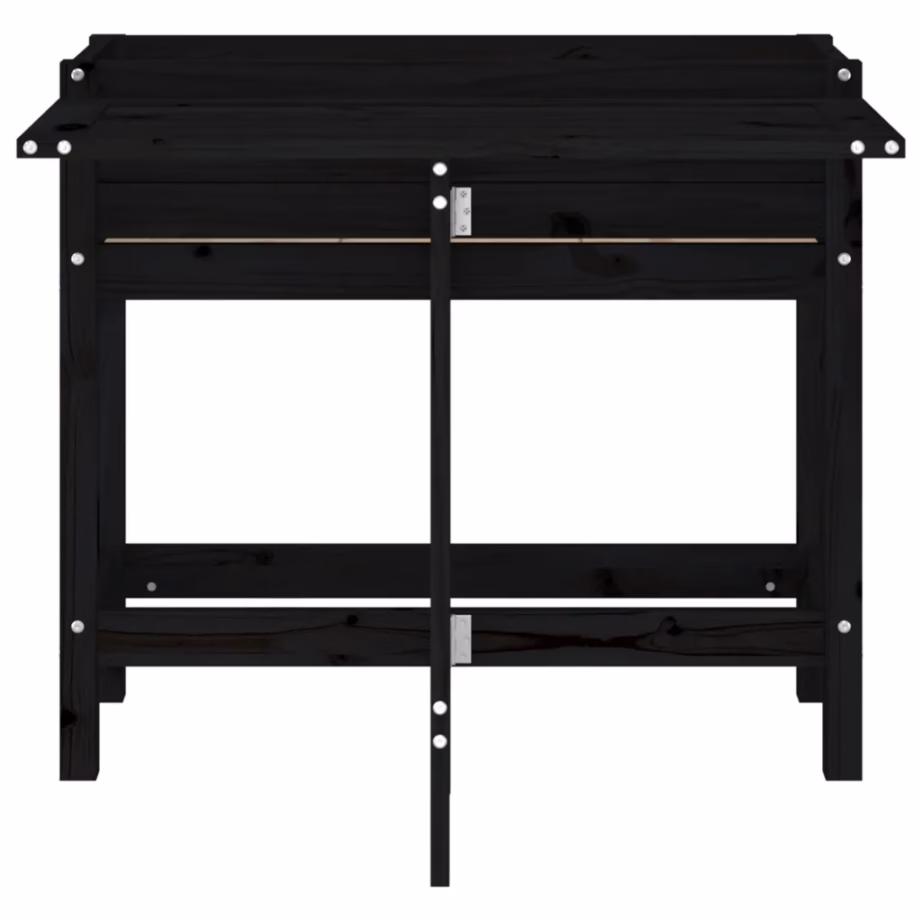 Must männipuidust kõrgendatud taimekast kokkupandava lauaplaadiga, 84 x 73 x 75 cm – 4