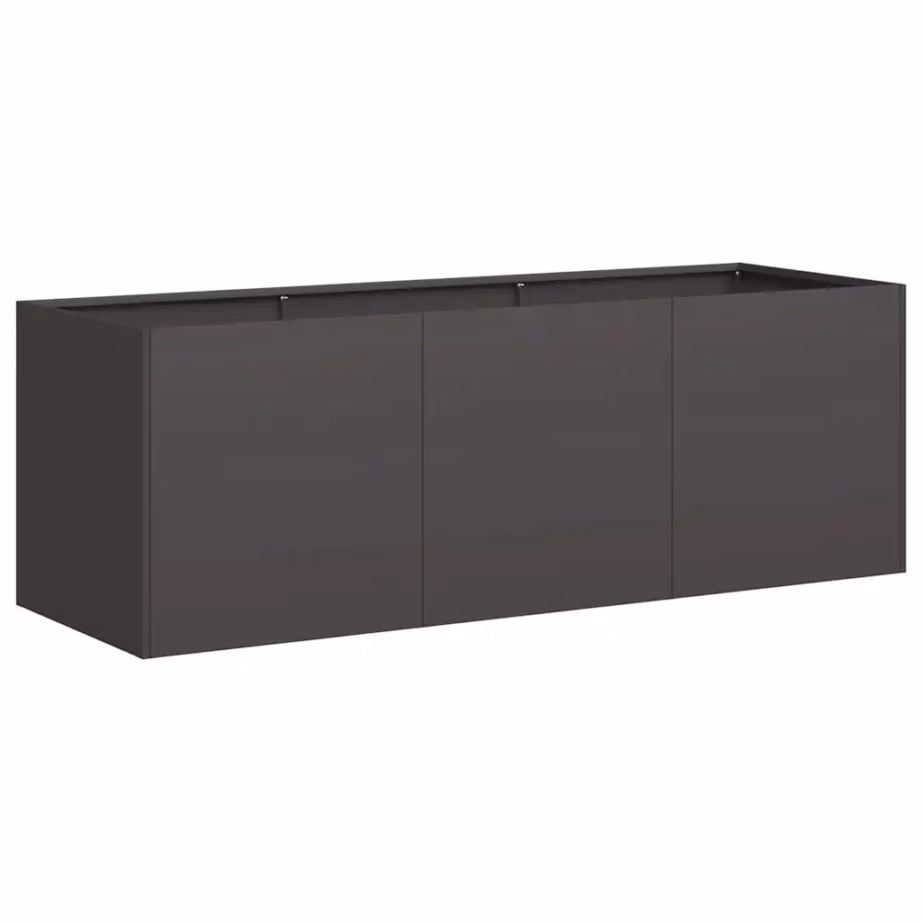 Must külmvaltsitud terasest lillekast avatud põhjaga, 120 x 40 x 40 cm – 2