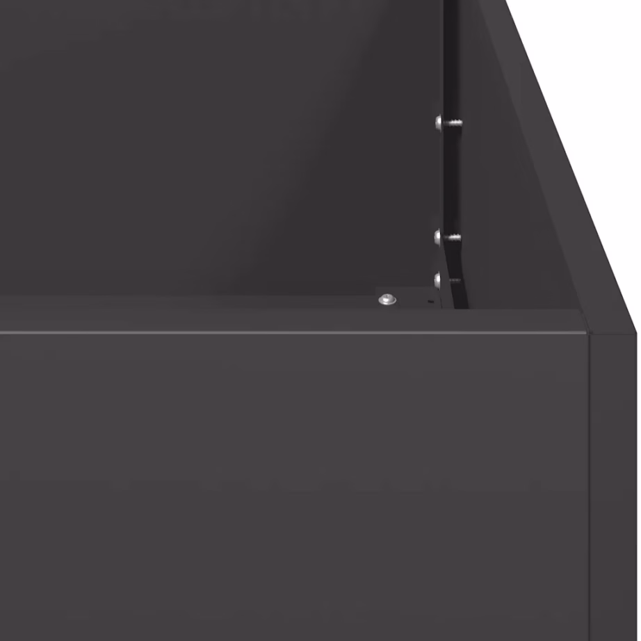 Must külmvaltsitud terasest lillekast avatud põhjaga, 120 x 40 x 40 cm – 7