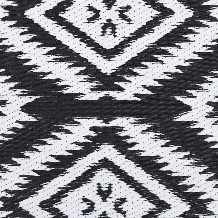 Must õuevaip jacquard-mustriga, ARAKIL, 120 x 180 cm, polüpropüleen – 6