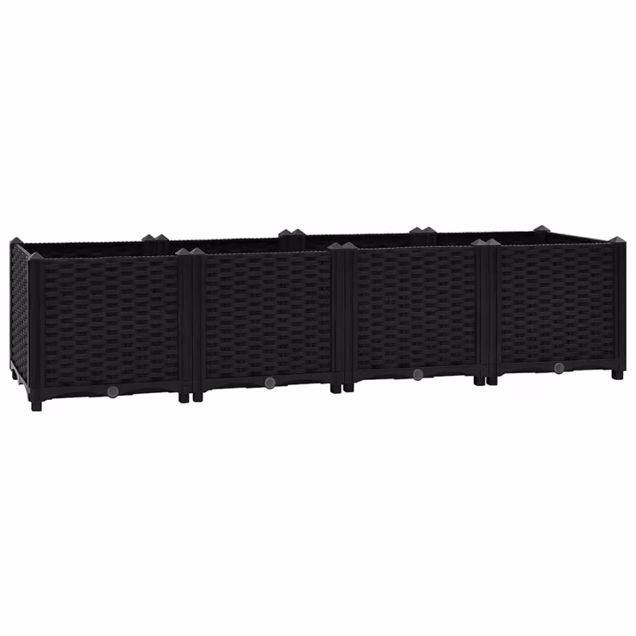 Must polüpropüleenist taimekast, 160 x 40 x 38 cm – 2