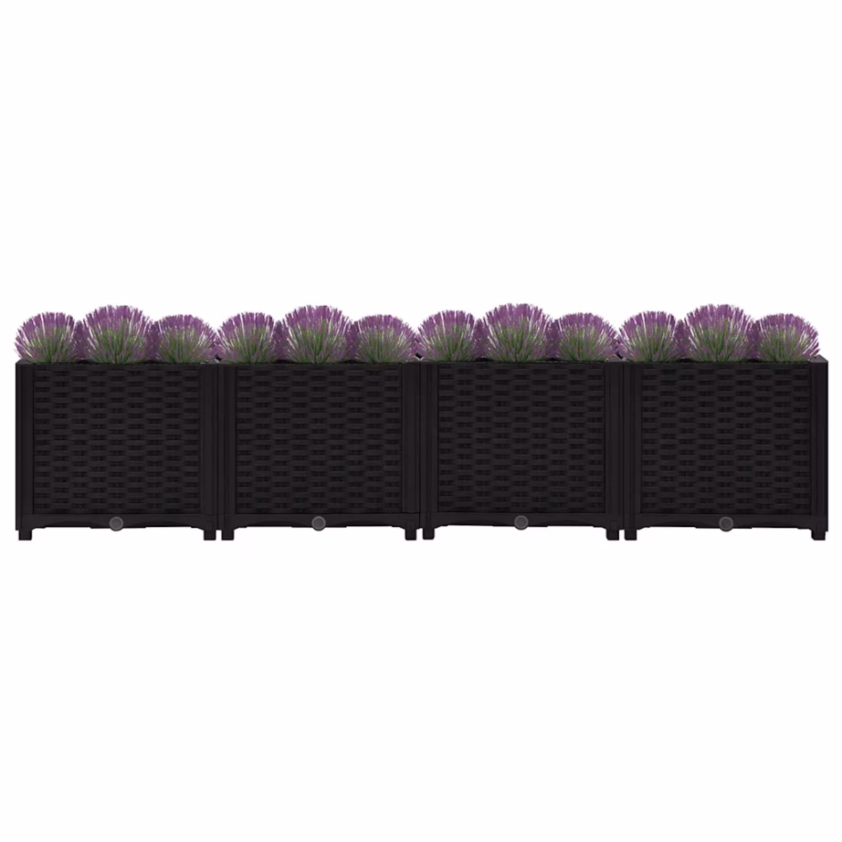 Must polüpropüleenist taimekast, 160 x 40 x 38 cm – 3