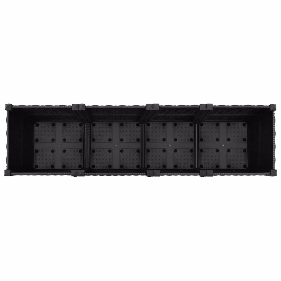 Must polüpropüleenist taimekast, 160 x 40 x 38 cm – 5
