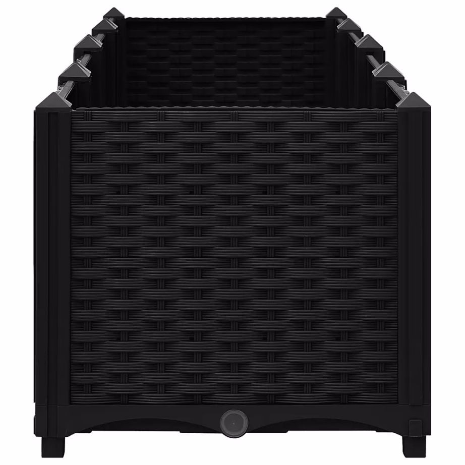 Must polüpropüleenist taimekast, 160 x 40 x 38 cm – 6