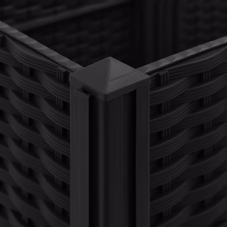 Must polüpropüleenist taimekast, 160 x 40 x 38 cm – 7