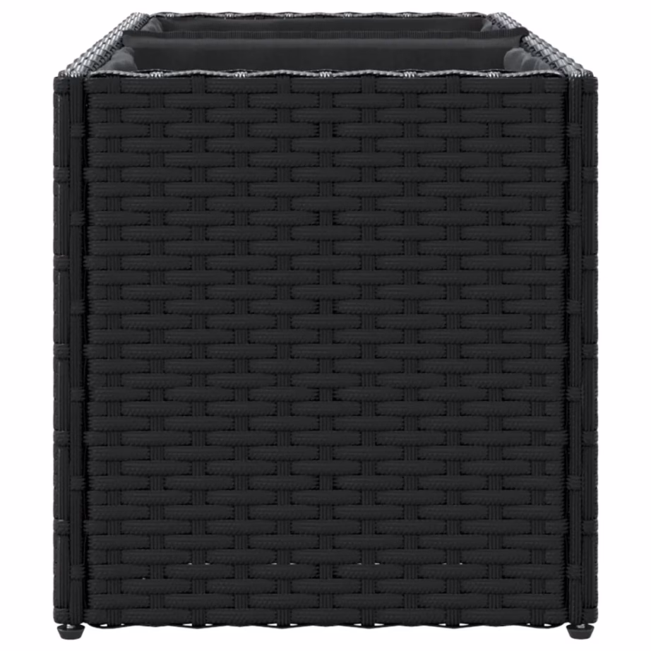 Must polürotangist taimekast 2 riidest sisekotiga, 72 x 30 x 32 cm – 6