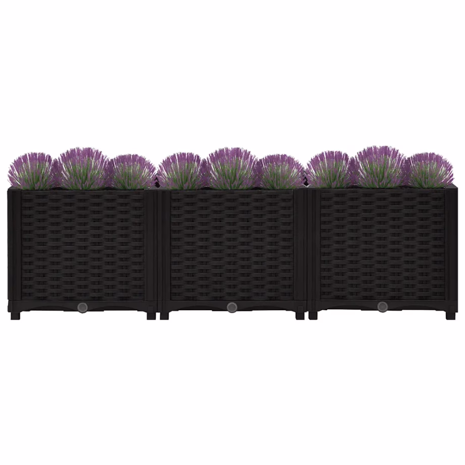 Must polüpropüleenist taimekast, 120 x 40 x 38 cm – 3