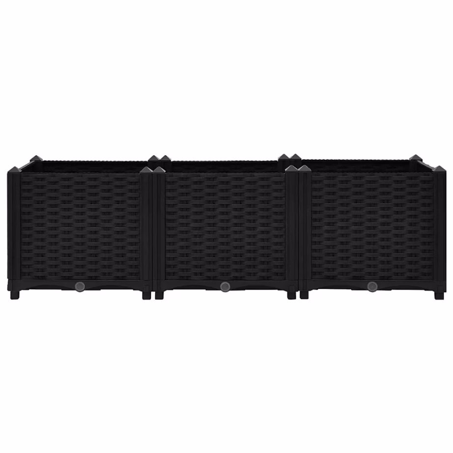 Must polüpropüleenist taimekast, 120 x 40 x 38 cm – 4