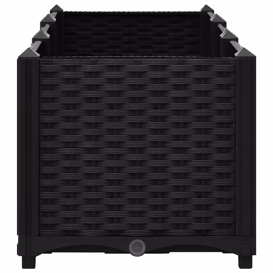 Must polüpropüleenist taimekast, 120 x 40 x 38 cm – 5