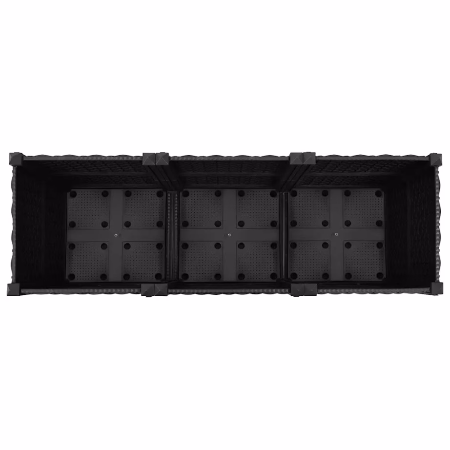 Must polüpropüleenist taimekast, 120 x 40 x 38 cm – 6