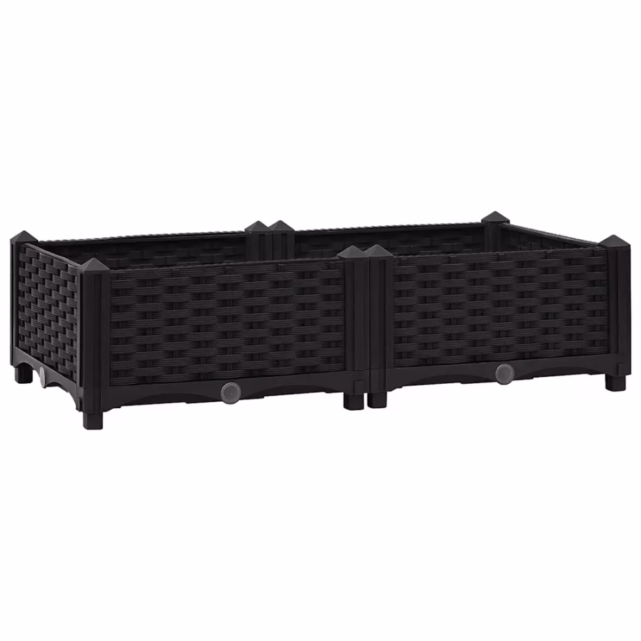 Must taimekast aeda, polüpropüleen, 80 x 40 x 23 cm – 2