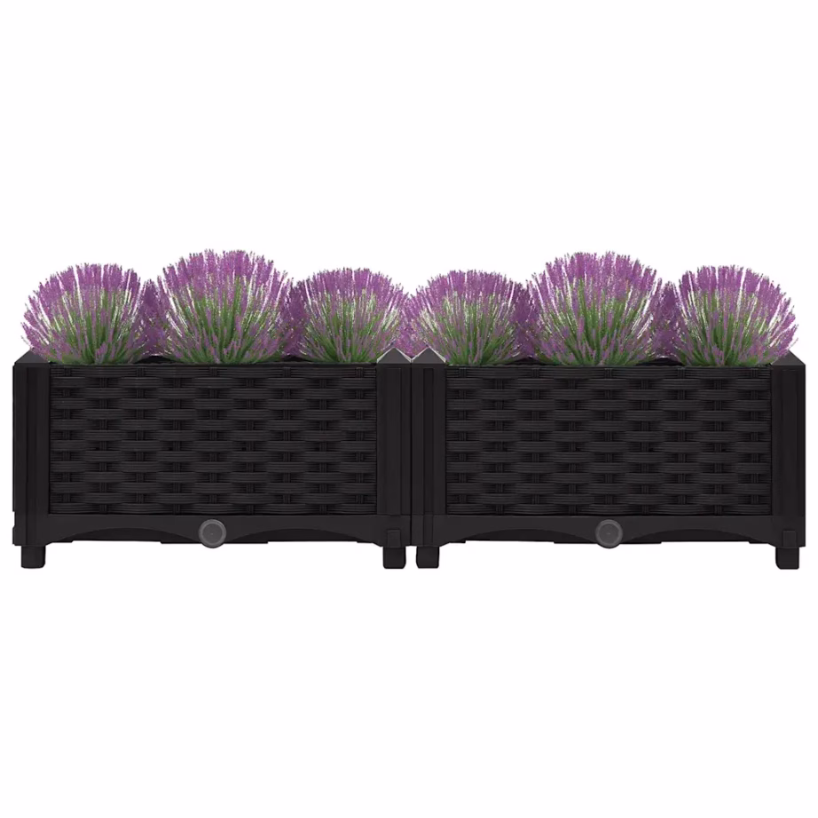 Must taimekast aeda, polüpropüleen, 80 x 40 x 23 cm – 3