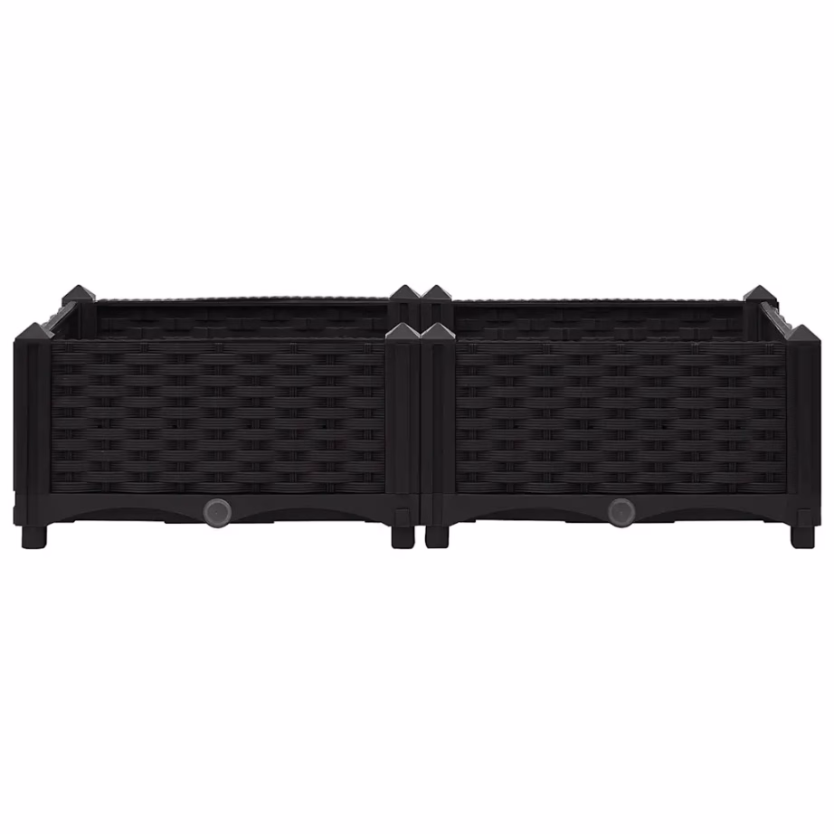 Must taimekast aeda, polüpropüleen, 80 x 40 x 23 cm – 4