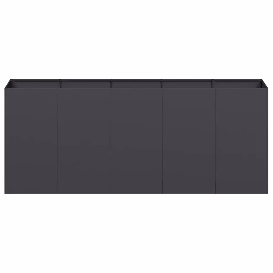 Must külmvaltsitud terasest taimekast, avatud põhjaga, 200 x 40 x 80 cm – 4