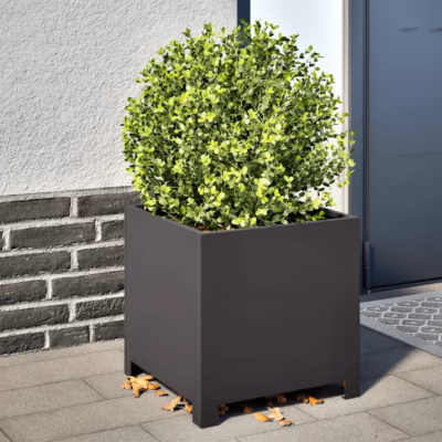 Terasest aia taimekast põhjaga, must, 40 x 40 x 40 cm