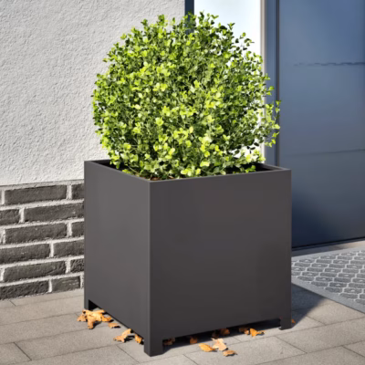 Terasest aia taimekast põhjaga, must, 50 x 50 x 50 cm
