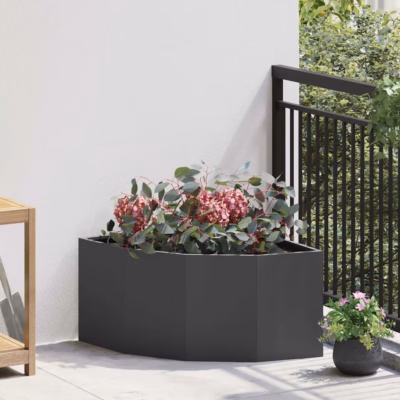 Nurga istutuskast, must teras, 60 x 60 x 35 cm