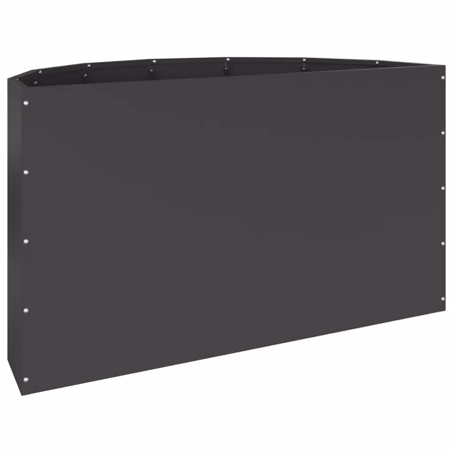 Poole-ringikujuline terasest taimekast, must, 90 x 45 x 50 cm – 7