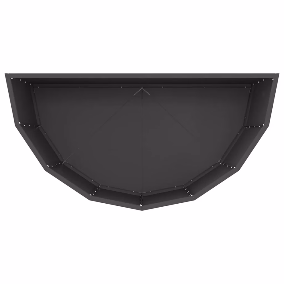 Poole-ringikujuline terasest taimekast, must, 90 x 45 x 50 cm – 8