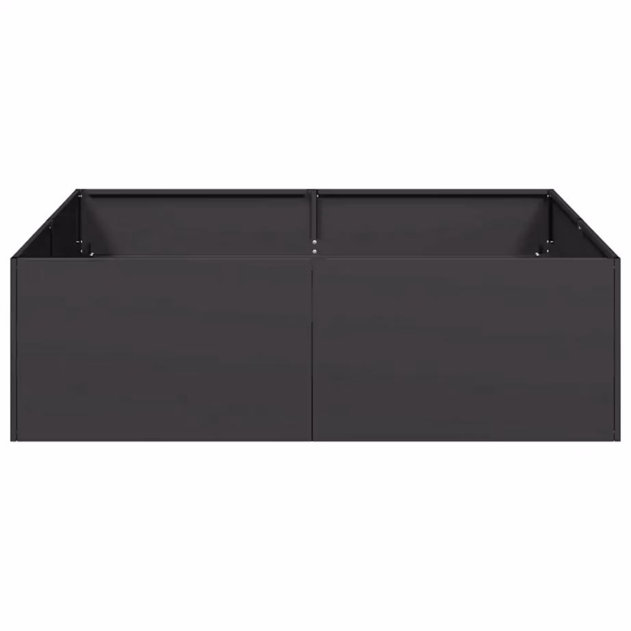 Must külmvaltsitud terasest taimekast avatud põhjaga, 100 x 100 x 30 cm – 4