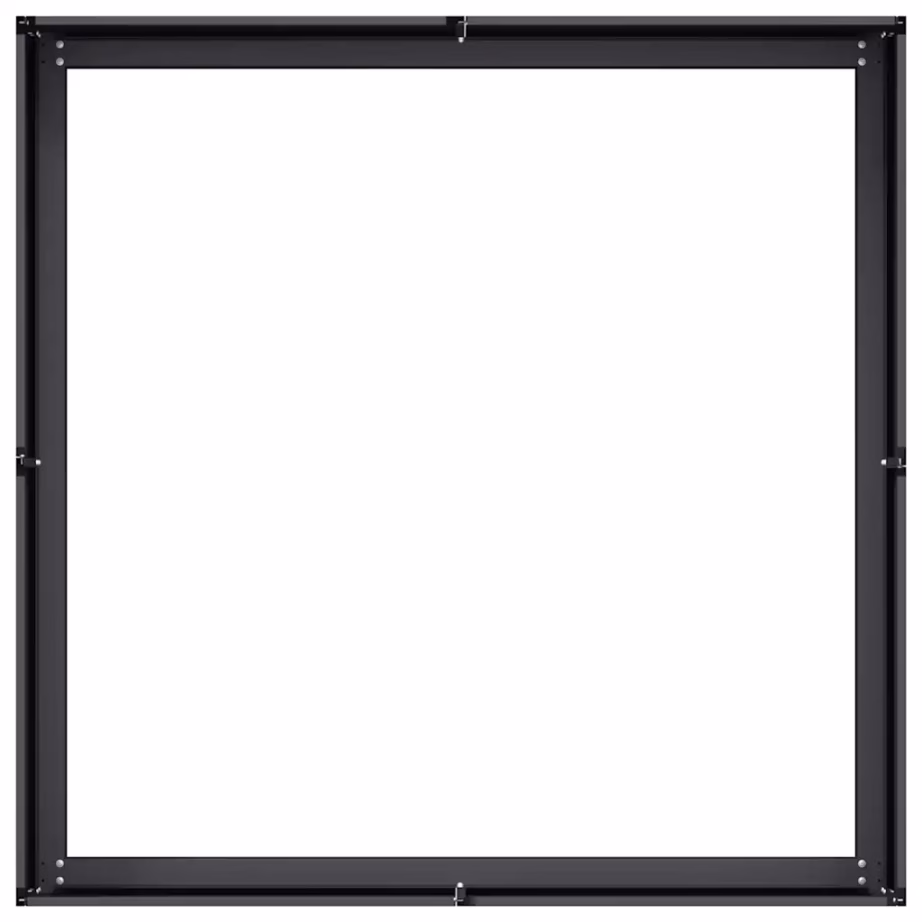 Must külmvaltsitud terasest taimekast avatud põhjaga, 100 x 100 x 30 cm – 5