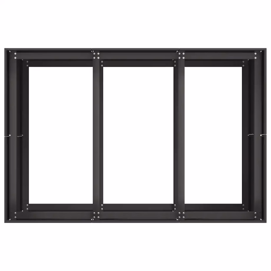 Must külmvaltsitud terasest taimekast avatud põhjaga, 120 x 80 x 80 cm – 5