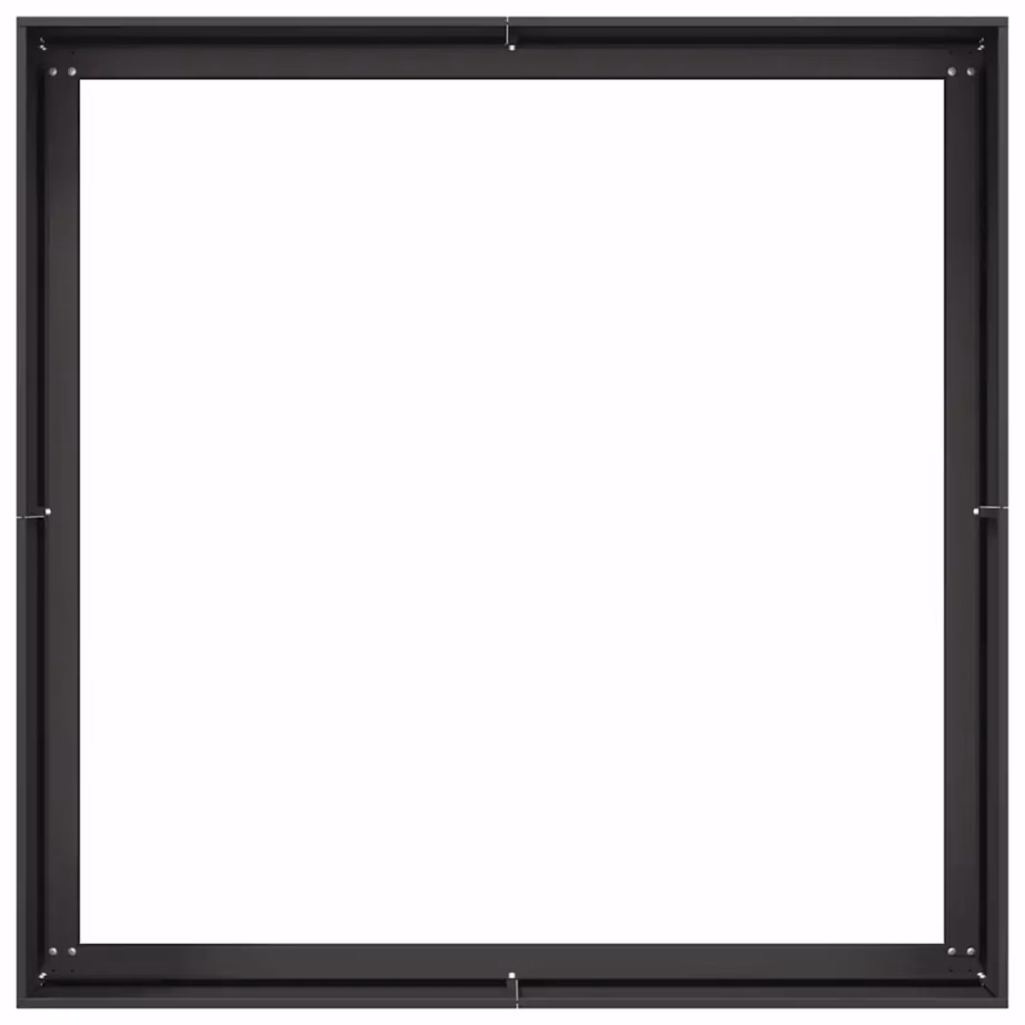 Must külmvaltsitud terasest taimekast avatud põhjaga, 100 x 100 x 40 cm – 5