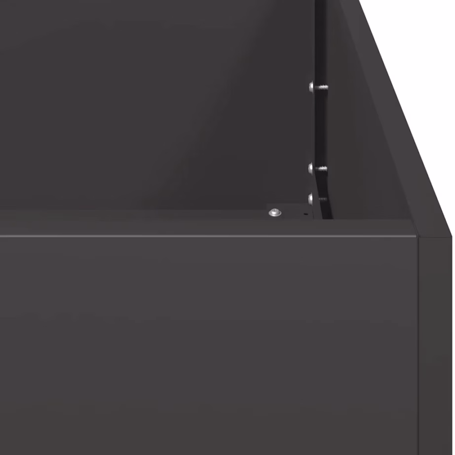 Taimekast mustast külmvaltsitud terasest, avatud põhjaga, 100 x 100 x 80 cm – 7