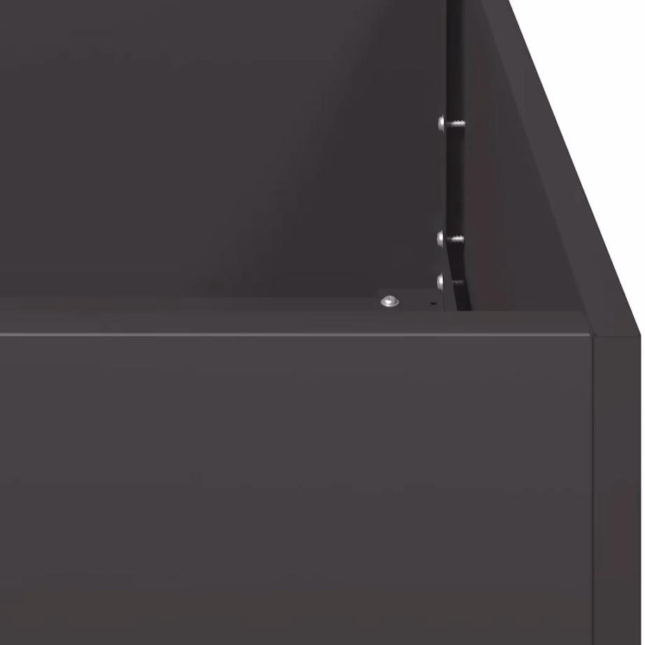 Kõrge taimekast avatud põhjaga, must külmvaltsitud teras, 120 x 40 x 80 cm – 7