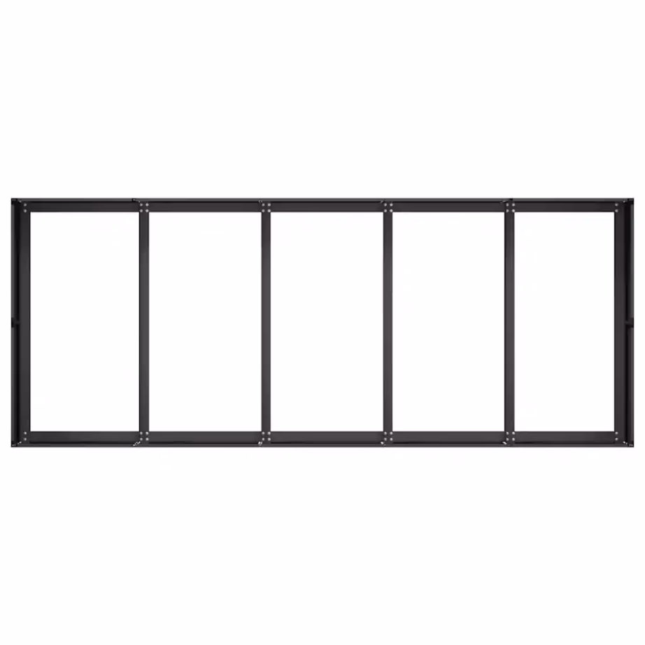 Must külmvaltsitud terasest taimekast avatud põhjaga, 200 x 80 x 40 cm – 5