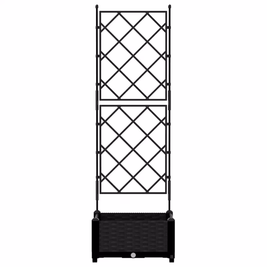 Trellisega aia istutuspot, must teras, 40 x 40 x 125,5 cm – 4