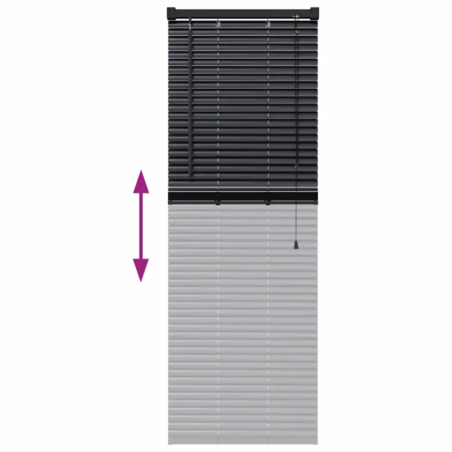 Must alumiiniumist Veneetsia ruloo, 130 x 40 cm – 12