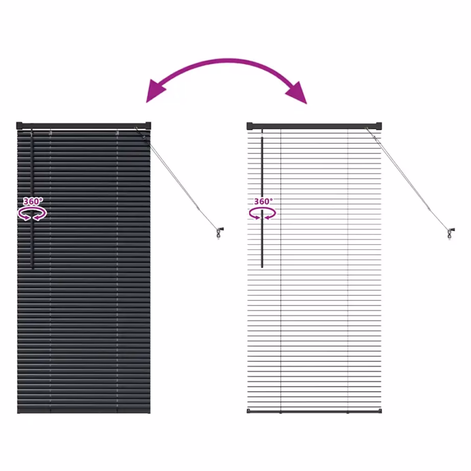 Must alumiiniumist Veneetsia ruloo, 60 x 130 cm – 11