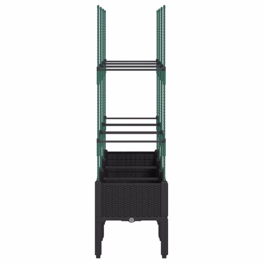 Võrega taimekast ronitaimedele, must PP, 120 x 40 x 142,5 cm – 4