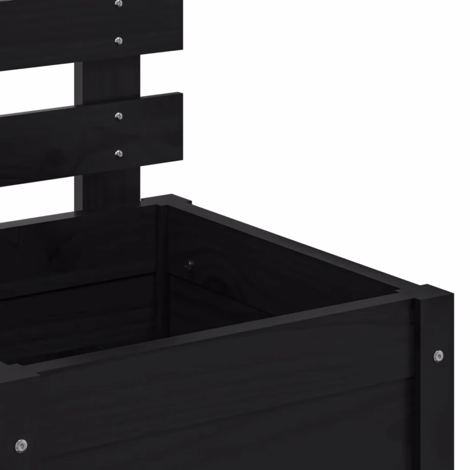 Võrega taimekast, must täismännipuidust, 39 x 39,5 x 114 cm – 7