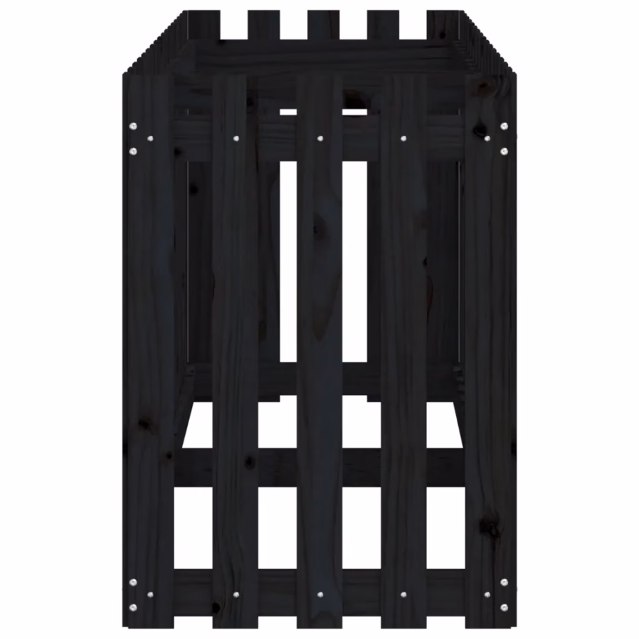 Aialippidega kõrgendatud taimelava, must männipuit, 200 x 50 x 70 cm – 6