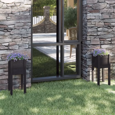 Aia taimekastid, 2 tk, mustad, männipuidust, 31 x 31 x 70 cm