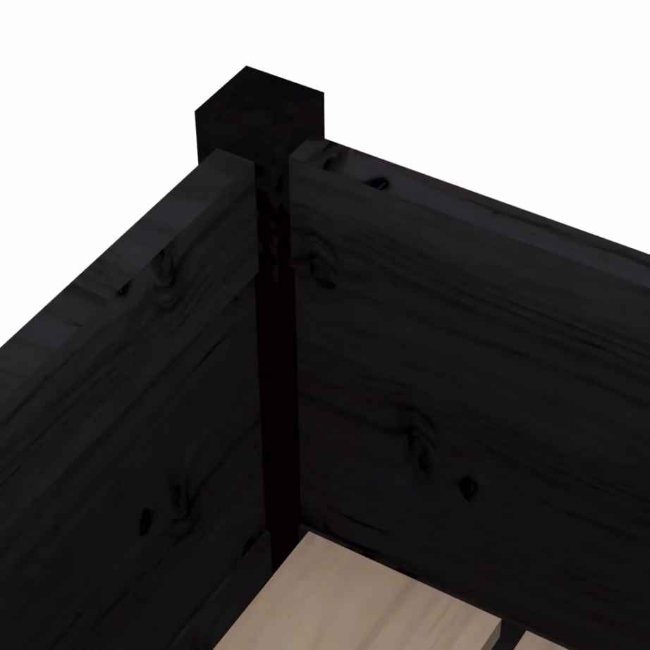 Aia taimekastid, 2 tk, mustad, männipuidust, 31 x 31 x 70 cm – 6