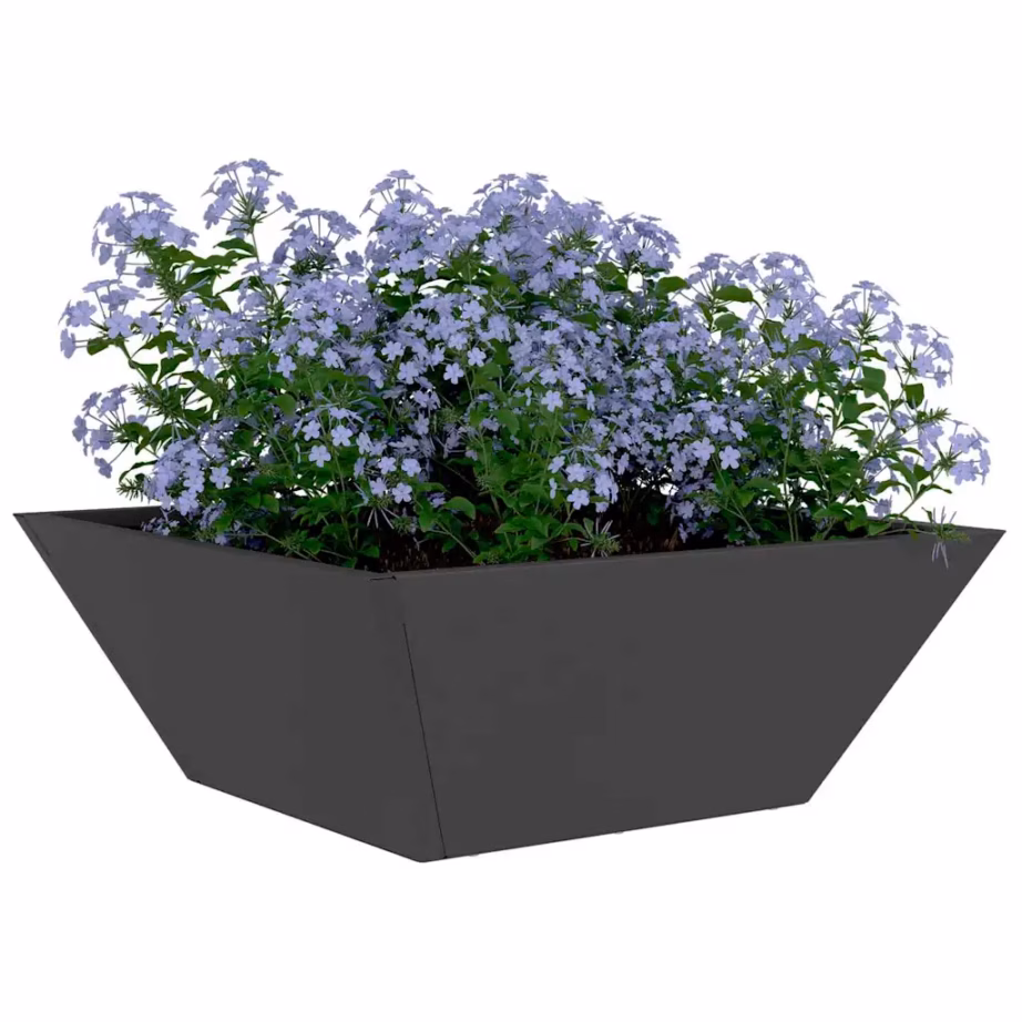 Mustad metallist aia istutuskastid, 5 tk, 40 x 40 x 15 cm, külmvaltsitud teras – 3