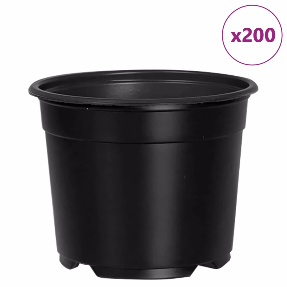 Mustad plastlillepotid drenaažiavadega, 50 tk, Ø 15 x 12,5 cm - 4