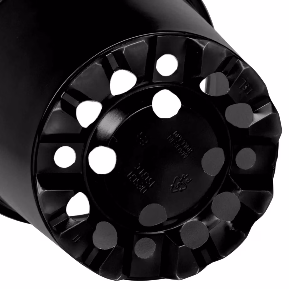 Plastikust lillepotid äravooluavadega, mustad, Ø 15 x 13 cm, 50 tk – 8