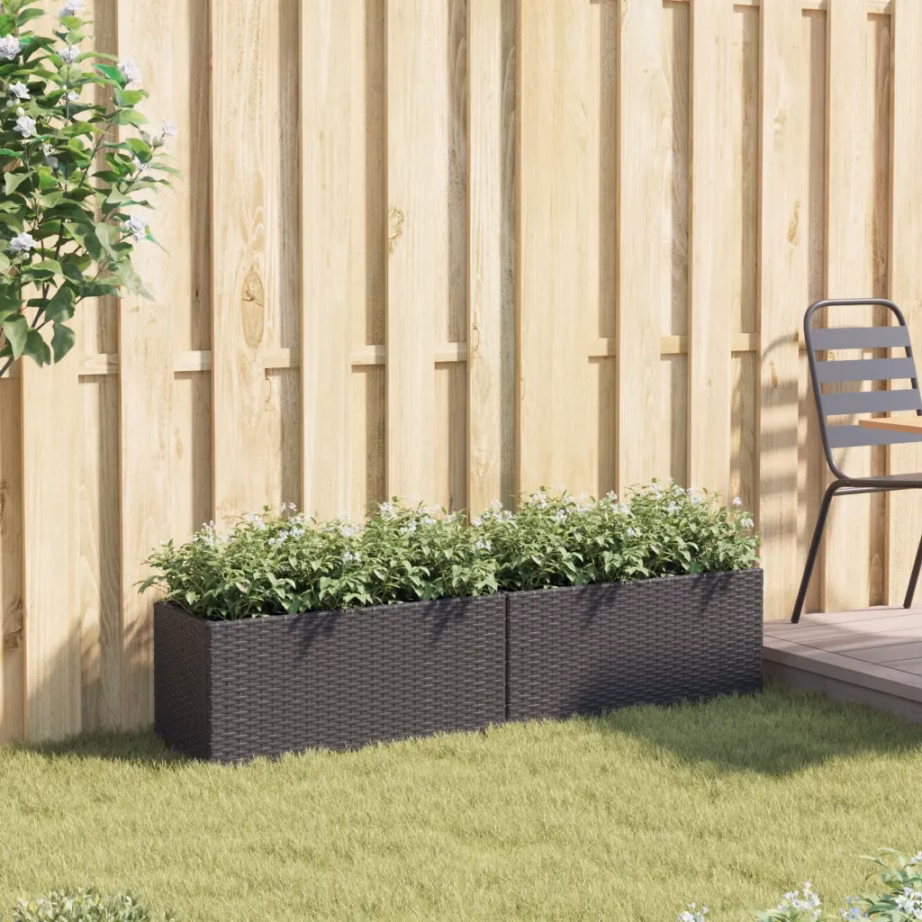 Aia taimekastid, 2 tk, must polürotang, 72 x 30 x 32 cm – 3