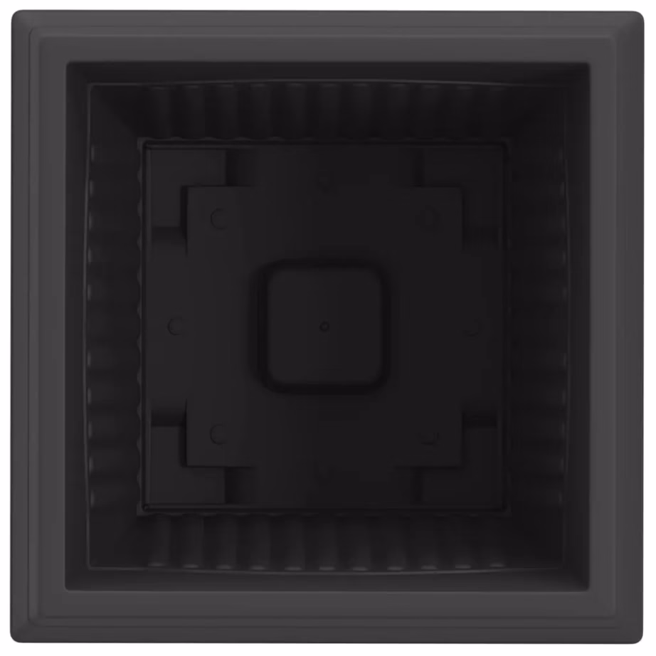 Ruutlillepotid äravooluavadega, 6 tk, must plast, 43 x 43 x 33,5 cm – 7