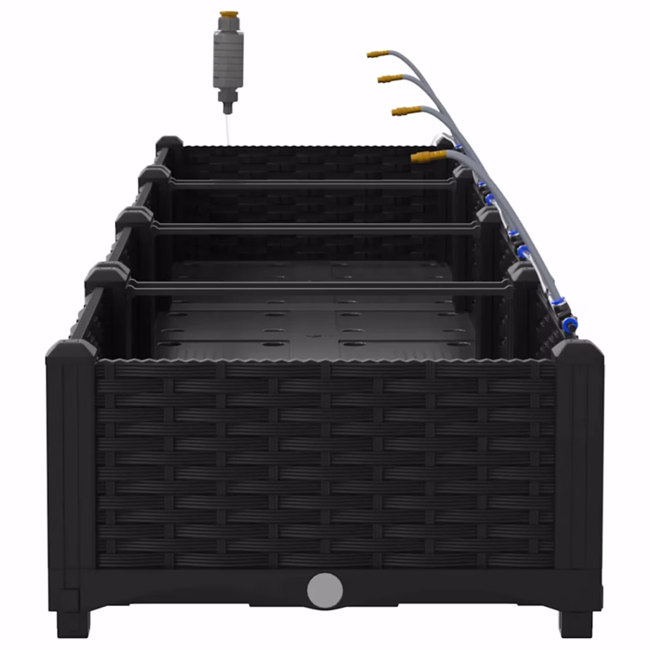 Aia istutuskastid kastmissüsteemiga, 4 tk, must teras, 160 x 40 x 22 cm – 7
