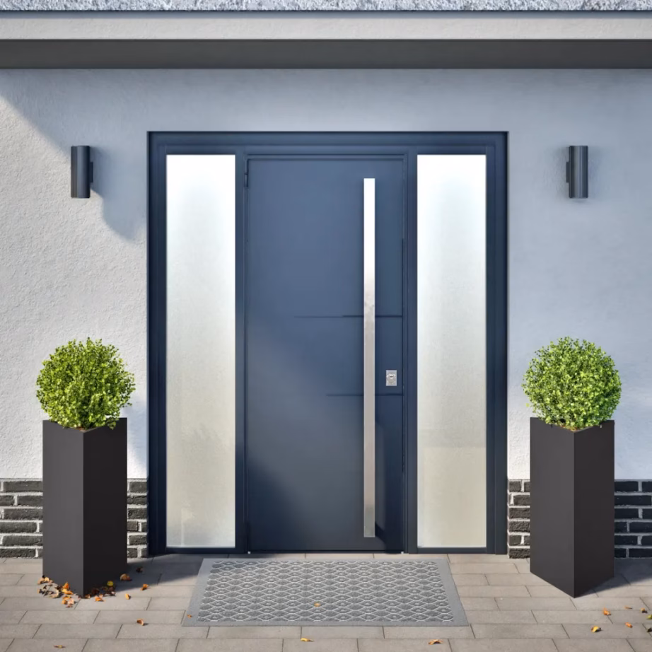 Kolmnurksed aia taimekastid põhjaga, 2 tk, must teras, 40 x 34,5 x 70 cm – 3