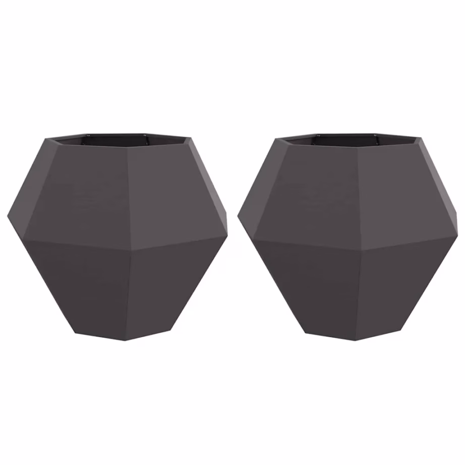 Terasest taimekastid välitingimustesse, 2 tk, must, 100 x 100 x 80 cm – 2