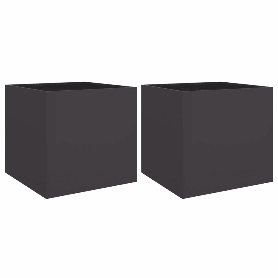 Mustad taimekastid külmvaltsitud terasest, 2 tk, 49 x 47 x 46 cm – 2
