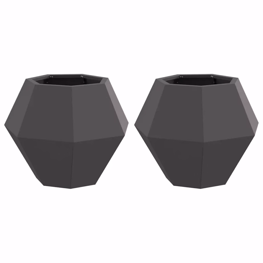 Terasest taimekastid, 2 tk, must, 50 x 50 x 40 cm – 2